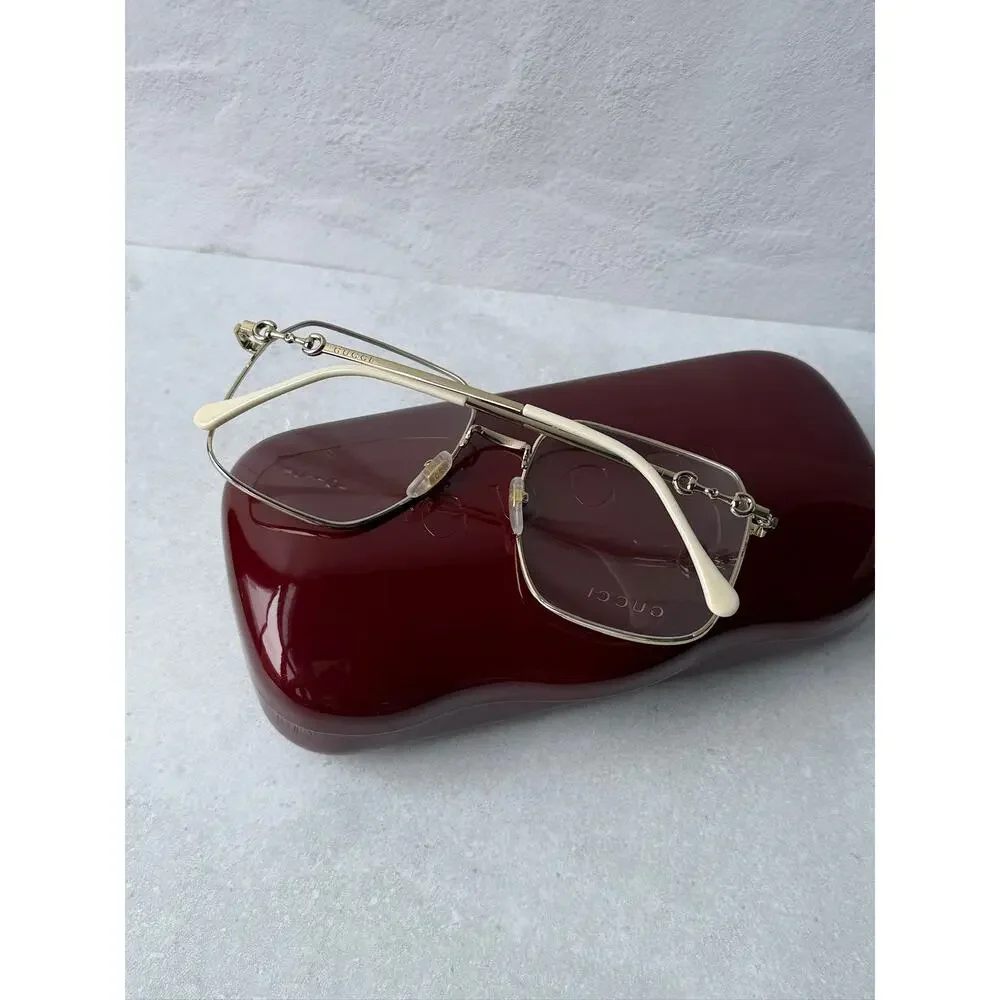 NEW Gucci GG0952O Gold Metal Oversized Square Frames